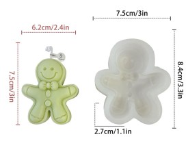 Molde silicona hombre de jengibre con moño 